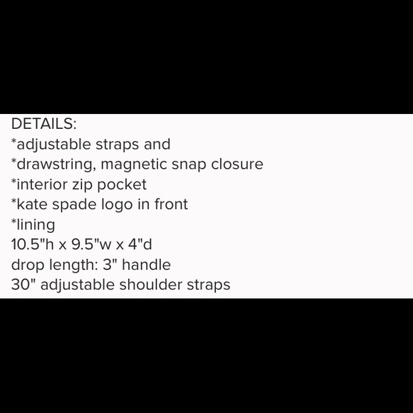 ***SOLD***Kate Spade Backpack - Picture 5 of 5